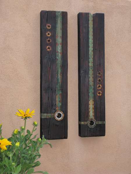 MCM diptych with copper and cholla