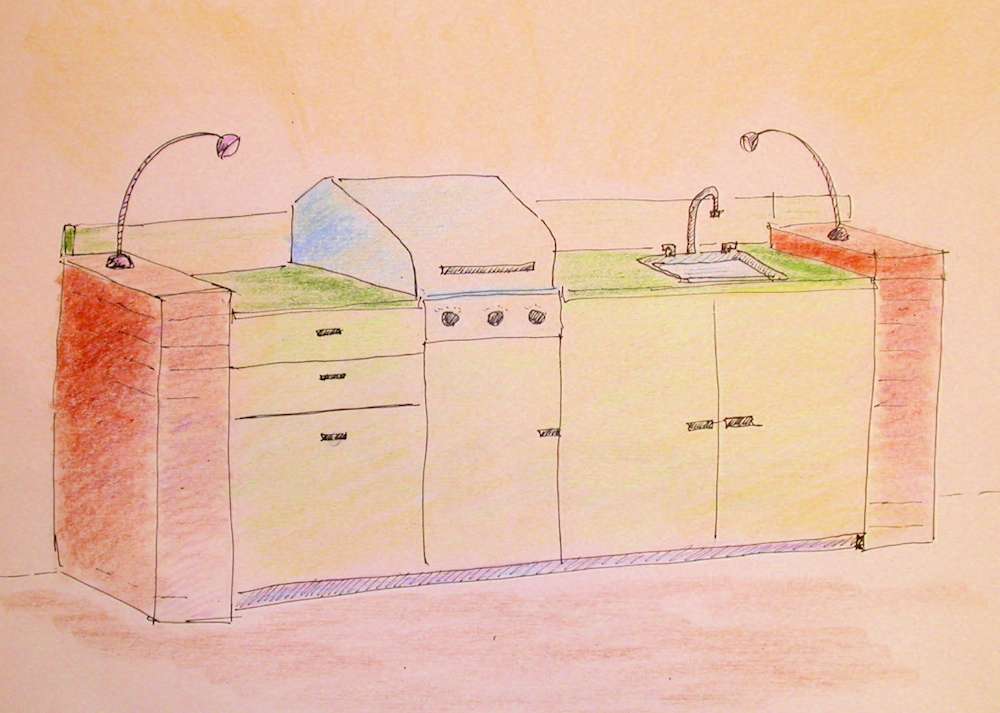 Another outdoor kitchen sketch