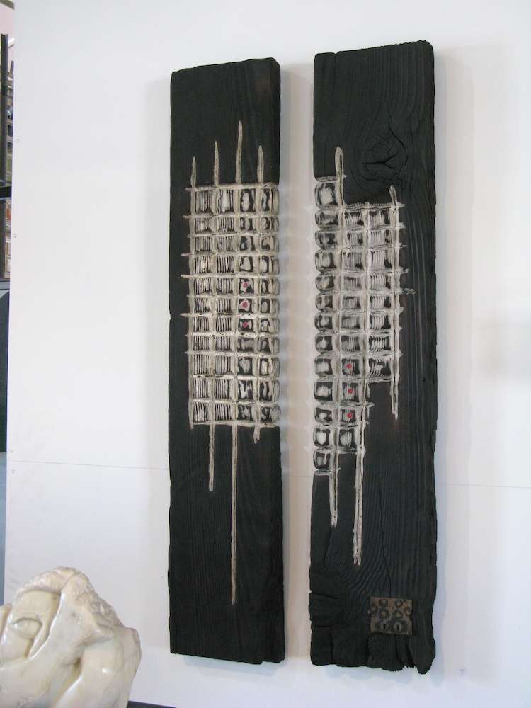 Untitled:  Carved/ebonized wood with milk paint