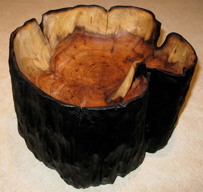 Hybrid mesquite wood with ebonized sides