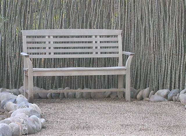 Bench with Ocotillo fence backdrop